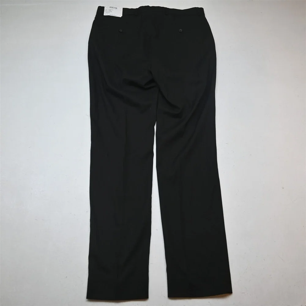 Kenneth Cole Reaction 42R 36x34 Black Technicole Soft Shoulder Mens Suit